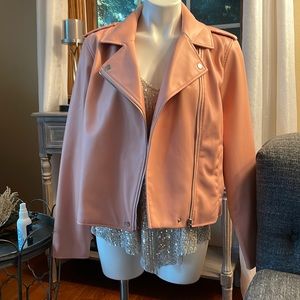 INC pleather Moto jacket